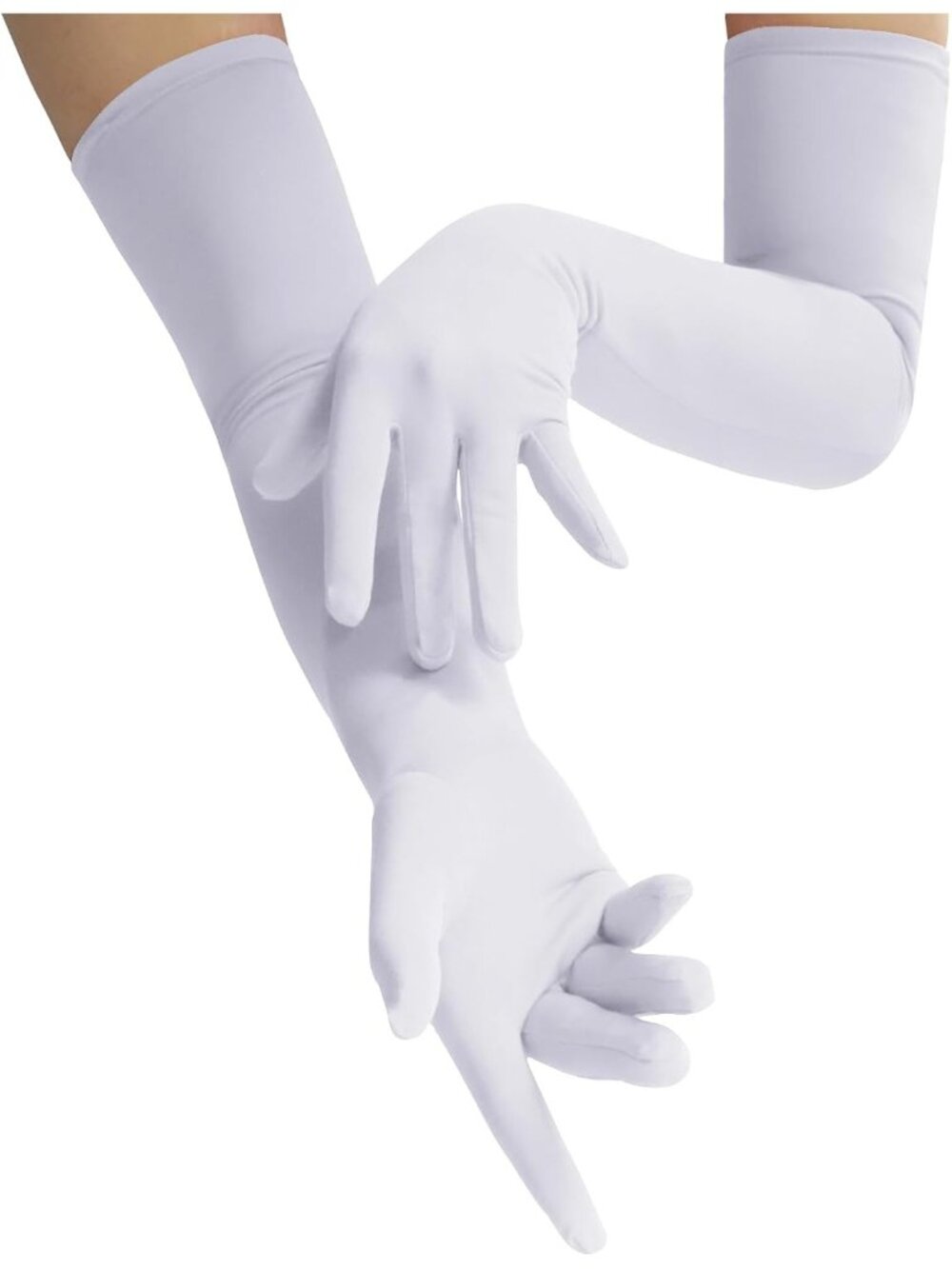 Women's White Halloween Costume Accessories Spandex Stretch Opera Gloves